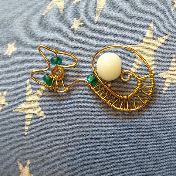 NWT Cute Brass & Glass Kitty Cat Pendant 🐱 - Picture 3 of 3